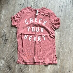 John Crist Bella+Canvas Check Your Heart Tee Medium NWOT